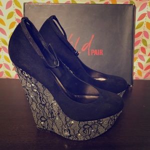 Wild Pair platform wedges with sequin